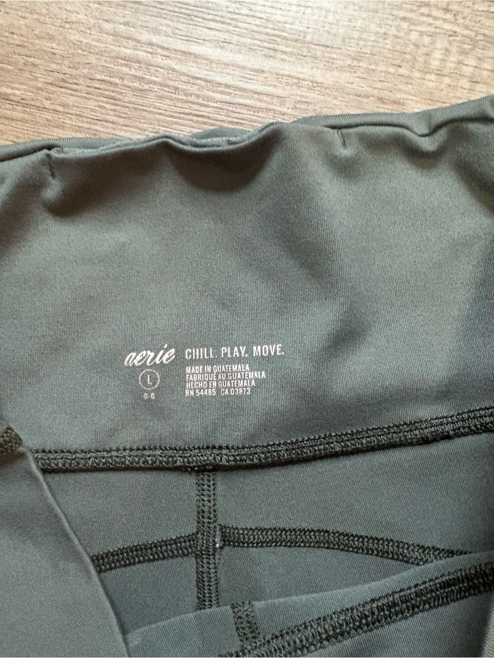 Aerie Olive Green High-Waist Mesh Panel Leggings size L - Picture 3 of 3